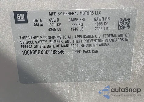 2014 Cadillac Ats Luxury z USA, uszkodzony, nr VIN 1G6AB5RX0E0188346